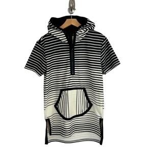 Hudson Outerwear Sweatshirt Hoodie Striped Short Sleeve Quarter Zip Streetwear